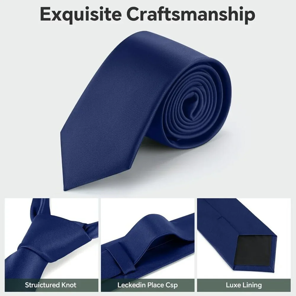 Men's Navy Blue Solid Pure Color Formal 3.15